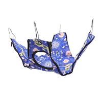 HAOSUIAI Small Pet Hanging Hammock with Elk Pattern, Hamster Hammock Tent for Rats Rabbits Ferrets Guinea Pigs, Double Sided Canvas and Rattan Pad, Foldable Nest with 4 Hooks (15 * 15 * 15CM)