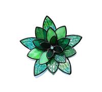 HAOSUM Artificial Succulent Stained Glass Window Hanging,Bathroom Shelf Decor,Faux Plants Gifts for Women Office Desk, for Mom,Thanksgiving Day Gifts for Grandmother