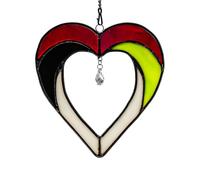 HAOSUM Heart Stained Glass Suncatchers for Windows Hangings,Heart Sun Catcher Decor Crystal Bead Ornaments,Home Decor,Birthday Gift for Men,Women,Father,Grandpa,Grandma