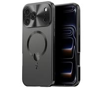 Haotermai Case for iPhone 17 Pro Max, Privacy Full Body Magnetic Snap-Lock Cover with Built-in Screen Protector, Alloy Frame, Logo Display, MagSafe Compatible, Black