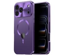 Haotermai Case for iPhone 17 Pro Max, Privacy Full Body Magnetic Snap-Lock Cover with Built-in Screen Protector, Alloy Frame, Logo Display, MagSafe Compatible, Purple