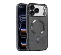 Haotermai Magnetic Glitter Case for iPhone 17 Pro Max, Bling Clear Shockproof Cover with Camera Protector, Soft Slim TPU Protective Phone Case for Women Girls-Black