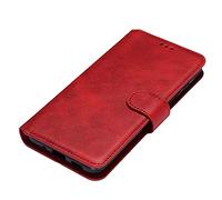 HAOTIAN Case for Xiaomi Redmi 9AT/Redmi 9A Wallet, Magnetic PU Leather Flip Case, Shockproof Protective Cover with Card Slots/Stand Function for Xiaomi Redmi 9AT/Redmi 9A, Red
