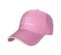 HAOTIEN Baseball Cap Please be Patient I Have Autism Unisex Graphic Print Men Women Adjustable Funny Baseball Cap Washed Hat Pink