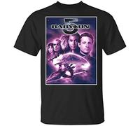 HAOTIEN Cool New Adult 1990s Sci Fi Tv Series Babylon 5 T Shirt Retro 90's Sitcom Babylon 5 T-Shirt Black