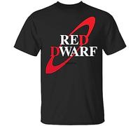 HAOTIEN Cool Red Dwarf Logo Nostalgia Geek Men's T-Shirt Retro 90's Sitcom Red Dwarf T-Shirt