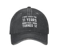 HAOTIEN Funny Hat I was Sober for 11 Years Then I Turned 19 Hat Men Baseball Caps Graphic Hat Black