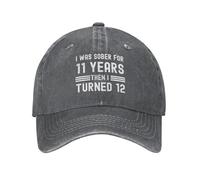 HAOTIEN Funny Hat I was Sober for 11 Years Then I Turned 19 Hat Men Baseball Caps Graphic Hat Deep Heather