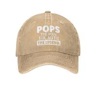 HAOTIEN Funny Hat Pops The Man The Myth The Legend Hat Men Baseball Hats Graphic Hat Natural