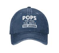 HAOTIEN Funny Hat Pops The Man The Myth The Legend Hat Men Baseball Hats Graphic Hat Navy Blue