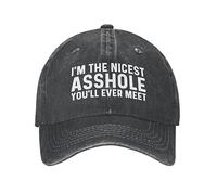 HAOTIEN I'm The Nicest Asshole You'll Ever Meet Hat for Men Baseball Caps Cool Hats Black