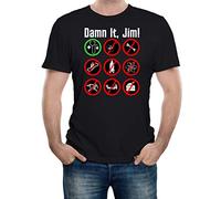 HAOTIEN Men's Damn It Jim Nerd Geek Slogan T-Shirt Black