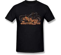 HAOTIEN Men's The Flying Burrito Brothers Band Motorcycle Logo Black T Shirt