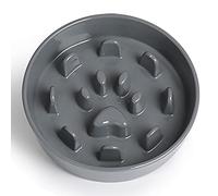 HAOTOP Ceramic Fun Slow Feeder Bowl, Porcelain Slow Eater Bowl for Medium Sized Dogs (Grey)