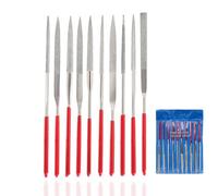 HaoTrade 10Pcs Diamond Needle File Set, Precision Polishing Files Precision Grinding Tool with Different Shapes, Mini Needle Jewelry File Set, for Jewelers Glass Wood Carving (3 x 140mm)