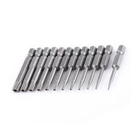 HaoTrade 12Pcs 50mm Magnetic Torx Screwdriver Bit Sets with 1/4 Inch Security Torx Set Magnetic Security Hex Bit Set & S2 Steel Star Screwdrivers Drill Bits for Screwdriver, Impact Drill (T5-T40)