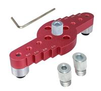 HaoTrade 2 in 1 Vertical Pocket Hole Drilling Jig, Wood Dowelling Jig Locator with Pocket Hole Center Scriber Line Puncher Positioner Tools for Self Centering Straight Punching Hole