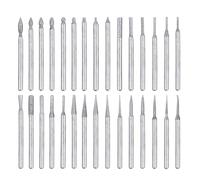 HaoTrade 30PC Diamond Grinding Bit Set, 3mm Diamond Burr Bits Titanium for Ceramics, Carving, Engraving, Grinding, Stone, Rocks, Jewelry, Glass