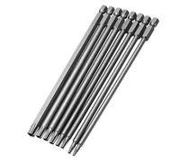 HaoTrade 8Pcs 100mm Long Torx Screwdriver Bit Sets, Magnetic Star Torx Security Head Screwdriver Bits 1/4 Inch Hex Shank S2 Steel Star Screw Driver Drill Bits T8 T10 T15 T20 T25 T27 T30 T40