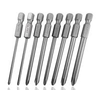 HaoTrade 8Pcs Magnetic Philips Screwdriver Bits, Long Cross Head Screwdriver Bit & 1/4 Inch Hex Shank Phillips Screwdriver Bits Set for Electric Screwdrivers Tools PH0/PH1/PH2-75mm
