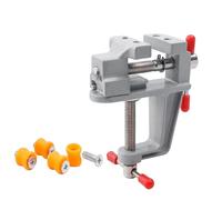 HaoTrade Aluminum Alloy Suction Cup Vise, Mini Bench Vise Adjustable Small Table Vice Clamp 30 MM Suction Cup Vice Universal Mini Table Bench Screw Clamp for Small Parts Holding on Smooth Surfaces