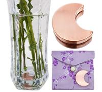 HaoTuJoho Alternative Flower Food for Fresh Cut Flowers, Copper Charm Keeps Vase Water Clear, Moon-Shaped 1 Pcs