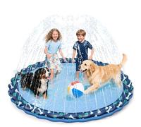 HaoVrisn 67" Non-Slip Splash Pad for Toddlers & Dogs, Extra Thick Non-Toxic PVC Material - Dog Splash Pad, Outdoor Kids Sprinkler Play Mat for Yard, Lawn, Backyard - Kids Pool Summer Water Toys