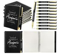 HAOWANWW 10 Pack Employee Appreciation Gift Thank You Gifts With Motivational Ballpoint Pens A6 Notebook Journals Business Inspirational Team Together Notebooks for Boss Coworker Colleague Office