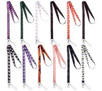 HAOWANWW 12 Pcs Halloween Badge Lanyards Pumpkins Holiday Lanyards for ID Badges Wrist&Neck Lanyards Keychain Badge Holder Phone String Holder Pumpkin Ghosts Spider Web Witch Hat Castle Bat Lanyard