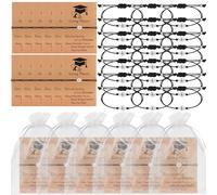 HAOWANWW 24 Set Graduation Bracelet Gift for Him/Her,Inspirational Compass Bracelets Bulk Class of 2025 School Leaver Gifts with Blessing Card Organza Bag End of Year Gifts for Students Classmates