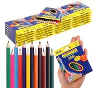 HAOWANWW 288Pcs/24 Boxs Mini Colouring Pencil Packs, Mini Drawing Colored Pencils 3.4 Inch Portable Short Fat Color Pencils Pre-sharpened Colored Pencils for Drawing,Sketching,Coloring Books, 12-Color