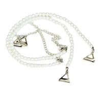 Haowul 1 Pair Women's Pearls Invisible Bra Straps Dress Bra Straps Single Row Clear Crystal Sexy Chain for Bridal Wedding Prom