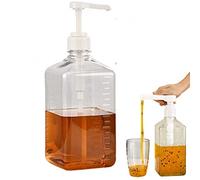 Haowul 1600ml Fructose Squeeze Bottles Olive Oil Dispenser Glass Bottle Sauce Bottle with 10cc Pump Scale Coffee Syrup Dispenser