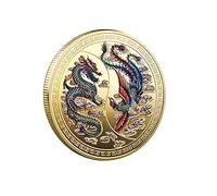 Haowul 1pc Chinese Lucky and Phoenix Commemorative Coin Traditional Gold Protective Art Collectable Gift