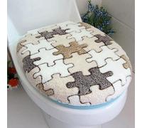 Haowul 1pc Coral Fleece Bathroom Set Toilet Lid Cover Super Soft Coral Fleece Two-piece Toilet Pad Seat Cover Warm Clean Washable Twin Set