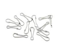 Haowul 20pcs Mini Metal Spring Flag Pole Mounting Clip Snap Hook, Parrot Toy Chain C Link Hook for Pet Cage Diy Part