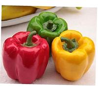 Haowul 3pcs Artificial Bell Peppers for Decoration Lifelike Simulation Hot Chili Super Realistic Fake Vegetables Red Yellow Green Pepper for Home Kitchen Restaurant Decor Photo Props