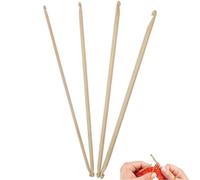 Haowul 4pcs Double End Crochet Wooden Tunisian Crochet Hook Knitting Needle Set Craft Crochet Hook Weaving Knitting Tools
