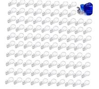 Haowul 50pcs Clear Pendant Glue-on Flat Pad Bails Pendant Clasps Connector Charms for Jewelry Making Diy Crafts Jewelry Tools