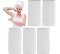 Haowul 5pcs Empty Plastic Oval Deodorant Container Oval Lip Balm Tubes Lipstick Tube Deodorant Containers Oval Twist-up Tubes for Diy Homemade Crayon Chapstick Holder