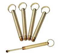 Haowul 5pcs Snuff Spoon Wax Tool Keychain Cover Portable Medicine Spoons Scoop for Filling Vials, Medicine, Salt, Herbs, Keychain Pendant with Hanging Hole