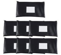 Haowul 7pcs Zipper Cash Bags Bank Deposit Money Bag Leather Bank Deposit Bags Money Bags with Id Window Blank Card