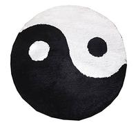 Haowul Area Rugs Yin and Yang Round Carpets Living Room Rug Fluffy Washable Tai Buddhist Indoor Floor Area Mat for Playroom Bedroom