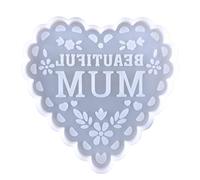 Haowul Happy Mother's Day Heart Shape Chocolate Moulds Silicone Candy Mold Fondant Tool for Cake Topper Decoration