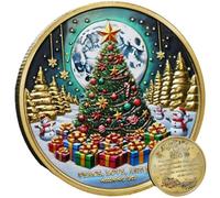 Haowul Merry Christmas Commemorative Coins Christmas Tree Relief Blessing Souvenir Coins for Christmas Stocking Stuffers Happy New Year‘s Gifts