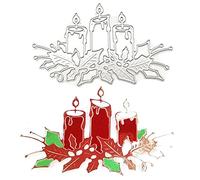 Haowul Metal Cutting, Christmas Candle Die Cuts Stencils for Diy Scrapbooking Album Decorative Embossing Paper Card Making