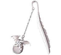 Haowul Metal Feather Bookmarks, Men Women in the Dark Book Lovers Retro Antique Dragon Bookmark