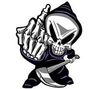 Haowul Middle Finger Skull Sickle Stickers Skeleton Decals for Car Bumper Waterproof Funny Joking Weird Decals Decoration for Car Window Laptop Motorcycle