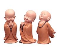 Haowul Mini Buddha Statue Small Monk Figurine Buddha Sculptures Ornament Little Monk Decor Tea Set Accessories Diy Bonsai Terrarium Crafts Desk Ornaments
