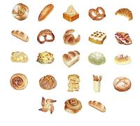 Haowul Pcs Vintage Bread Collection Sticker Box Retro Paper Art Sticker Adhesive Label for Diy Scrapbooking Craft Planner